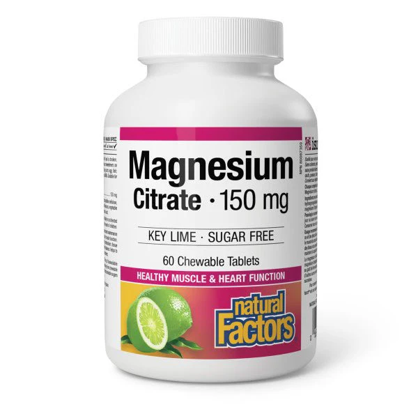 Natural Factors Magnesium Citrate 150 mg 60 Chewable Tablets