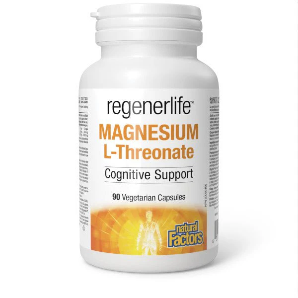 Natural Factors Magnesium L-Threonate, Regenerlife 90 Veg Capsules
