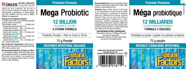 Natural Factors Mega Probiotic 12 Billion 75 Grams - Image 2