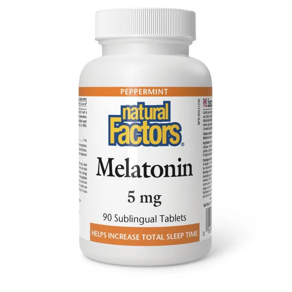 Natural Factors Melatonin 5mg, Peppermint, Sublingual