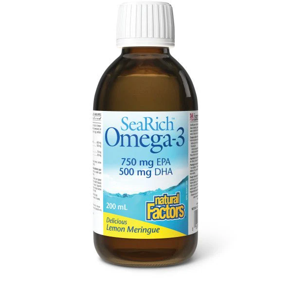 Natural Factors Omega-3 750mg EPA / 500mg DHA, 200mL, Lemon Meringue
