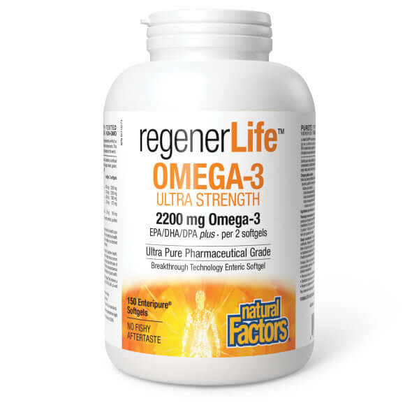 Natural Factors Omega-3 Ultra Strength, RegenerLife 150 Enteripure® Softgels