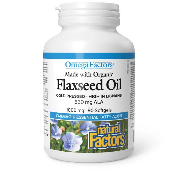 Natural Factors Flaxseed Oil Certified Organic 1000mg