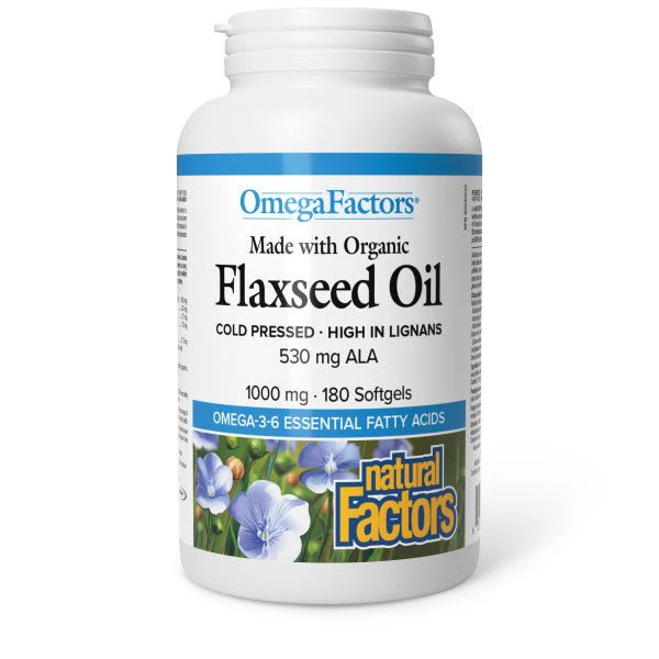 Natural Factors Flaxseed Oil Certified Organic 1000mg - Image 2