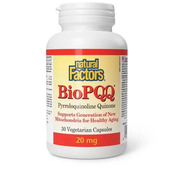 Natural Factors BioPQQ Pyrroloquinoline Quinone 20mg 30 Veg Capsules