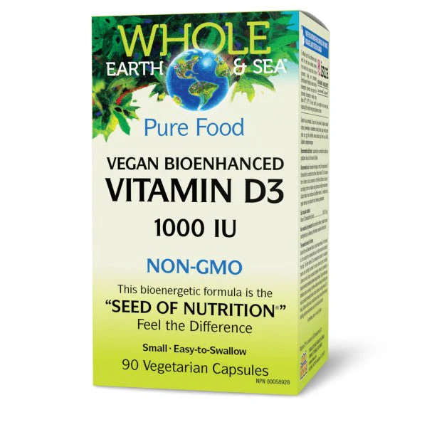 Natural Factors Vegan Bioenhanced Vitamin D3 1000IU, 90 Veg Capsules