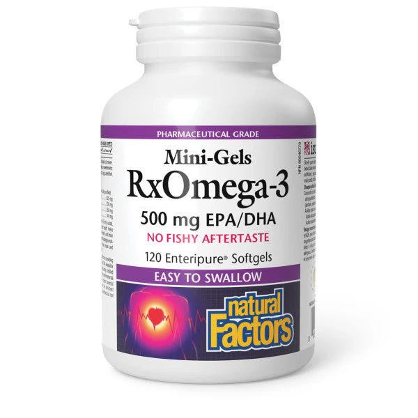 Natural Factors RxOmega-3 Mini-Gels 500mg  120 Enteripure® Softgels