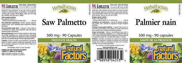 Natural Factors Saw Palmetto 500 mg 90 Capsules - Image 2