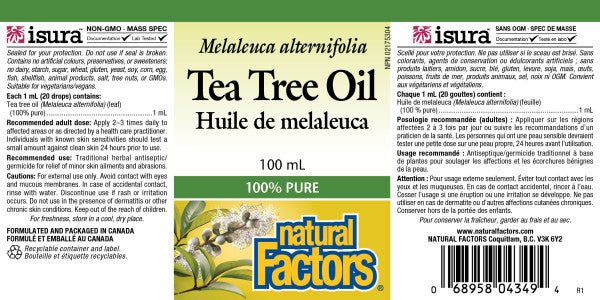 Natural Factors Tea Tree Oil 100mL - Image 2