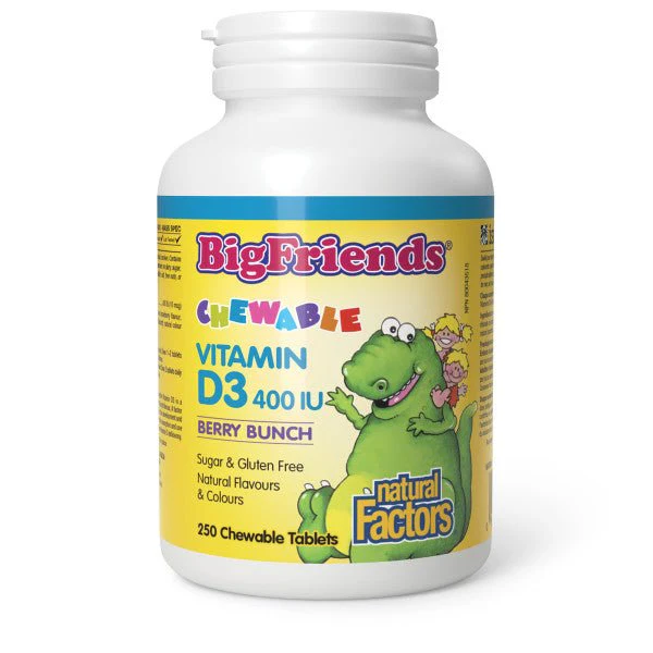Natural Factors Vitamin D3 400IU, Berry Bunch, 250 Chewable Tablets
