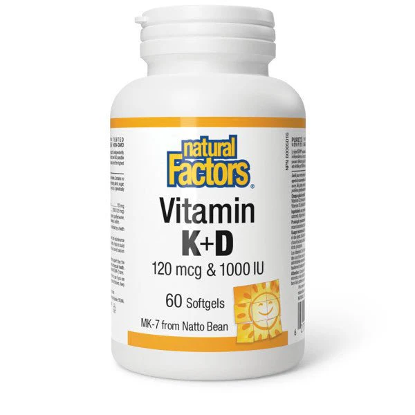 Natural Factors Vitamin K+D 120mcg/1000 IU