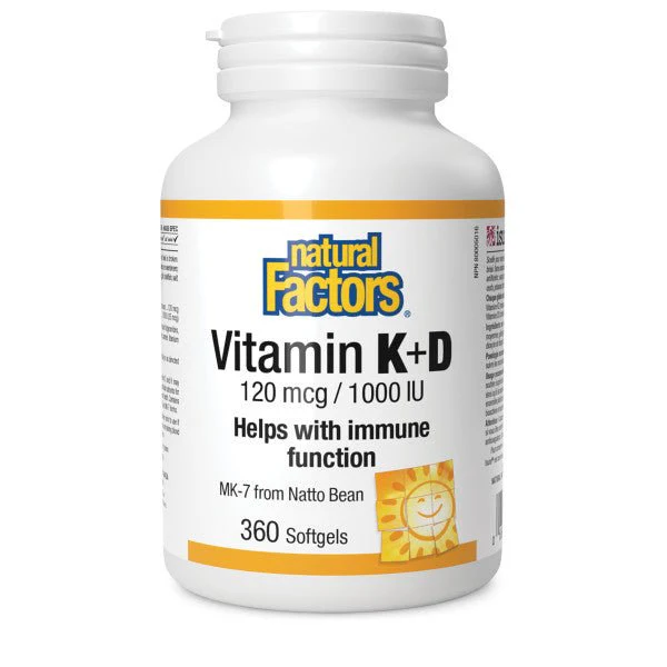 Natural Factors Vitamin K+D 120mcg/1000 IU - Image 2