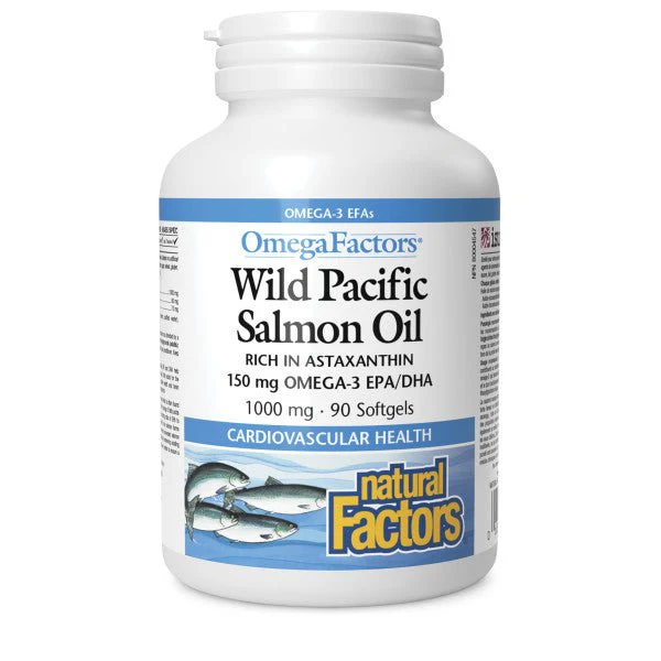 Natural Factors Wild Pacific Salmon Oil 1000mg 90 Softgels