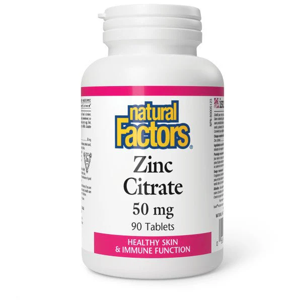 Natural Factors Zinc Citrate 50mg Tablets