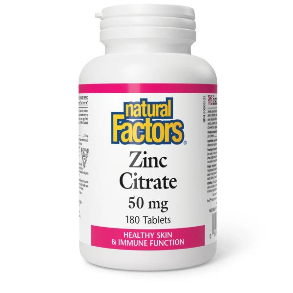 Natural Factors Zinc Citrate 50mg Tablets - Image 2