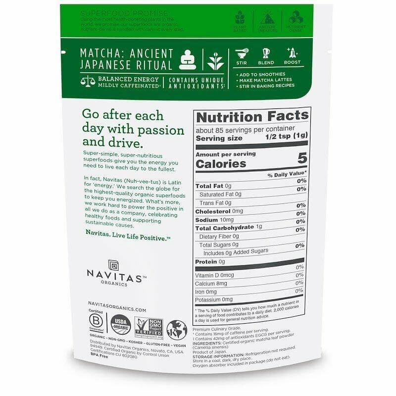 Navitas Organics, Organic Matcha Powder 85 Grams - Image 2