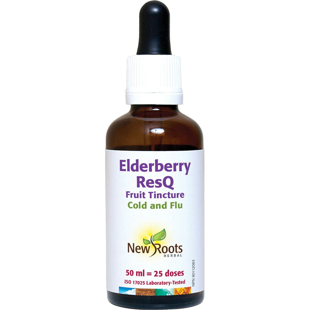 New Roots Elderberry ResQ Organic Flower Tincture 50mL