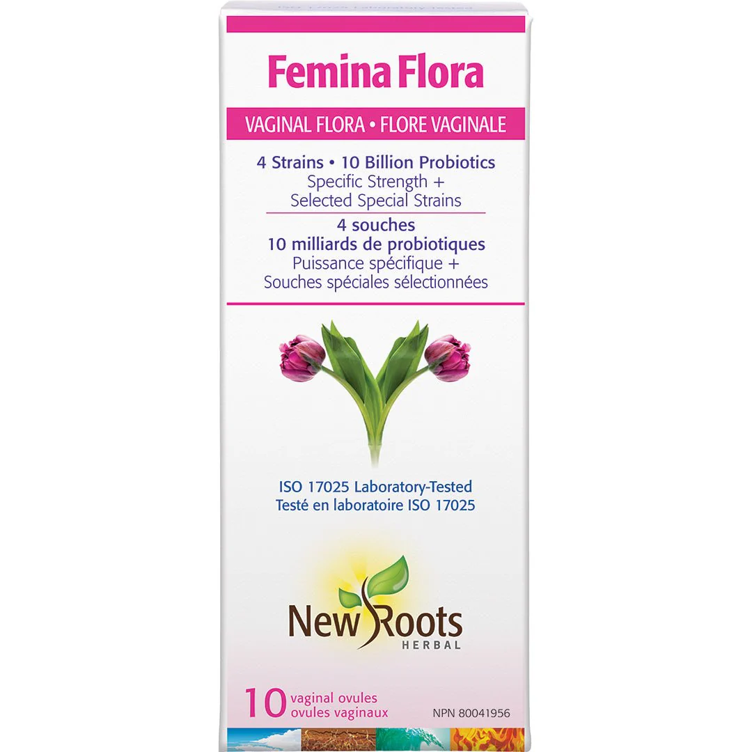 New Roots Femina Flora 10 Vaginal Ovules with Applicator