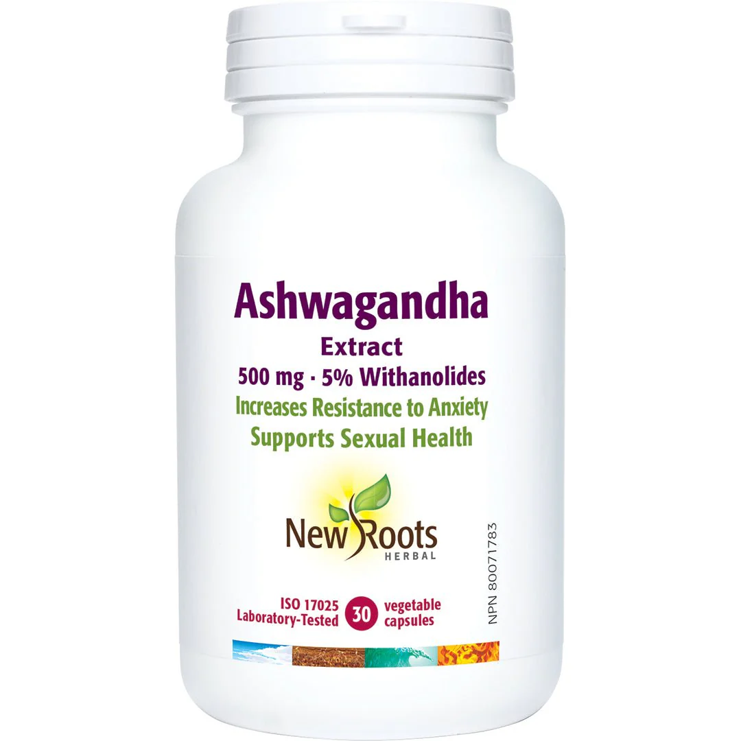 New Roots Ashwagandha 500mg 30 Veg Capsules