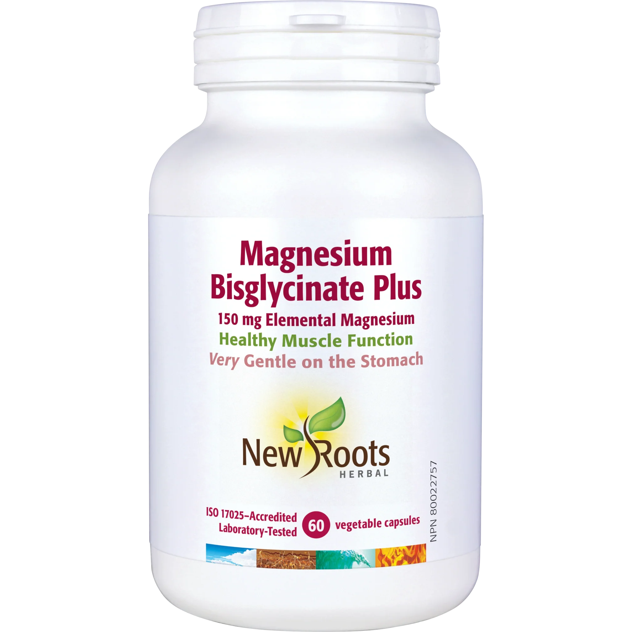 New Roots Magnesium Bisglycinate 60 Veg Capsules