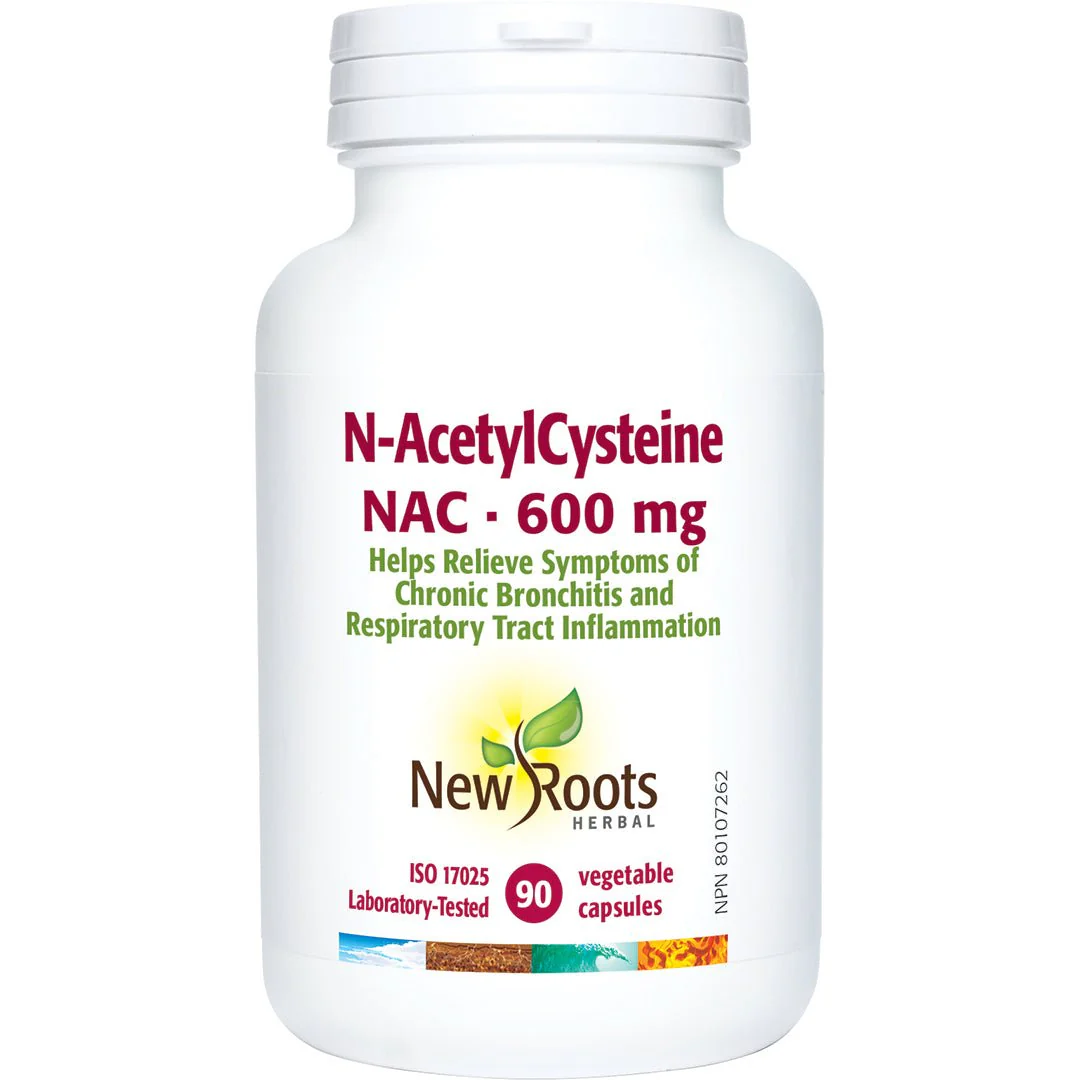 New Roots N-AcetylCysteine 600mg 90 Veg Capsules