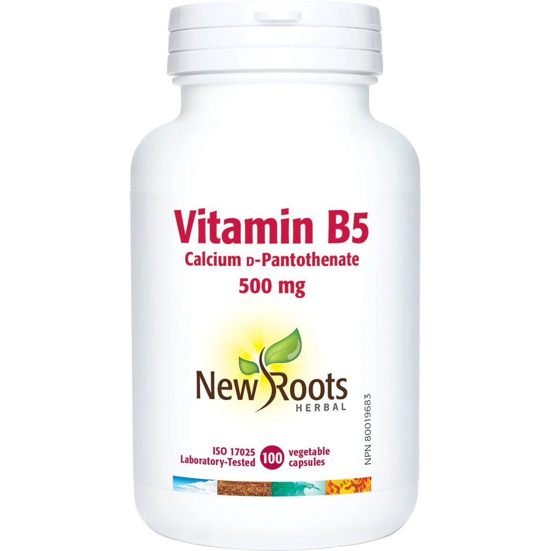 New Roots Vitamin B5, Pantothinic Acid 100 Veg Capsules