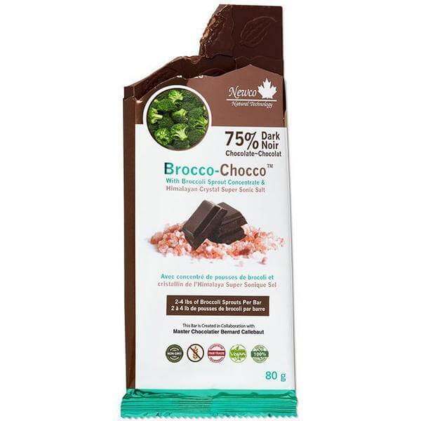 Newco Brocco-Chocco Organic 75% Dark Chocolate Bars 80 Grams - Image 2