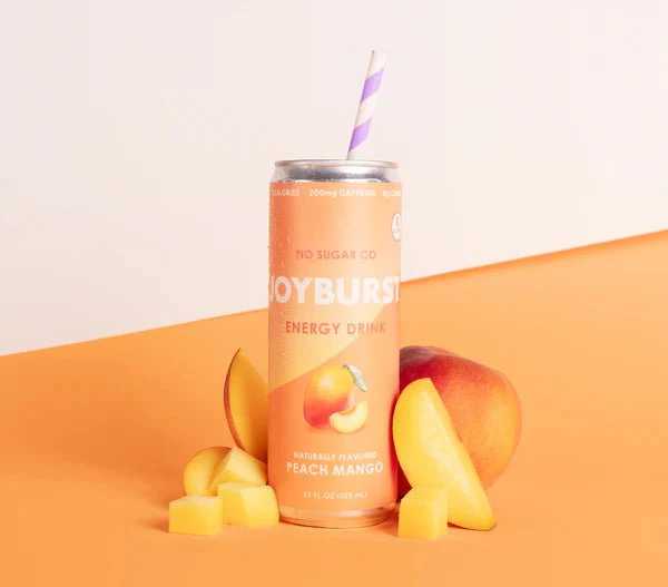 No Sugar Company Joyburst Energy Drink Peach Mango, 355mL - Image 2