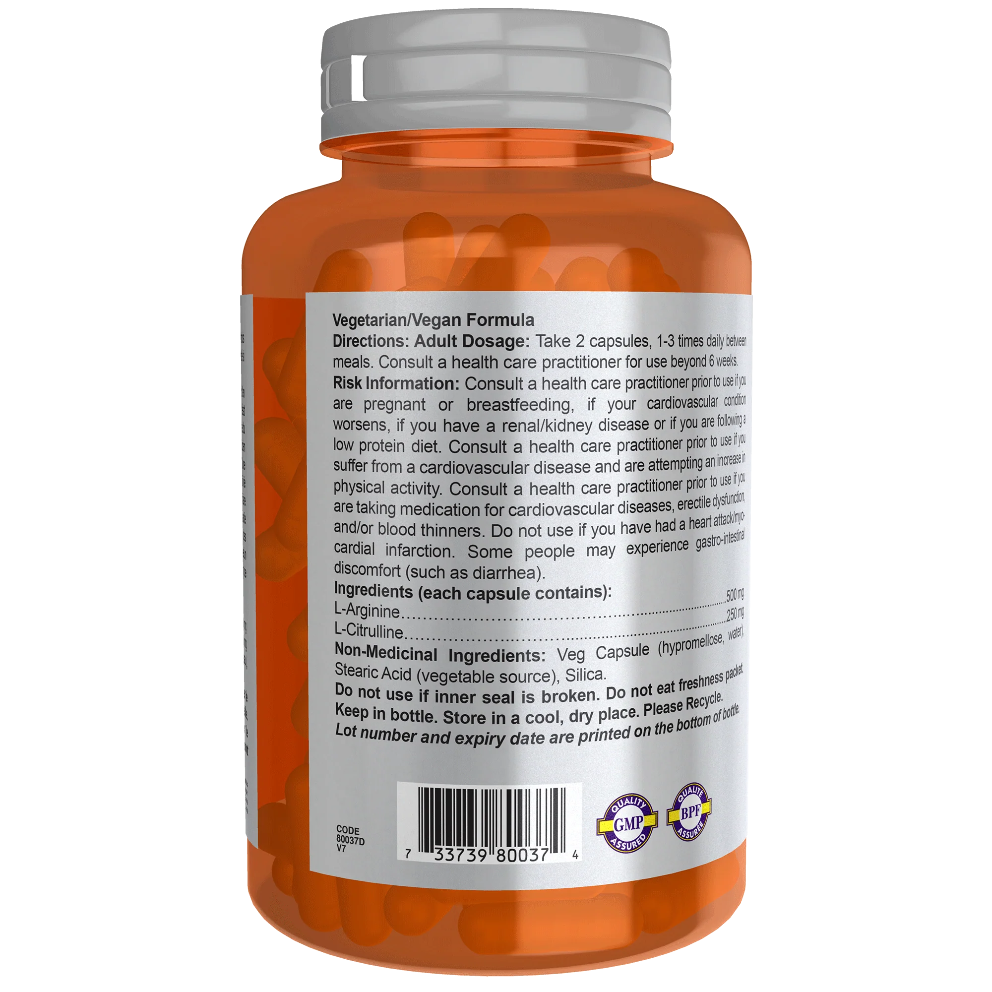 Now Arginine & Citrulline 120 Veg Capsules - Image 2