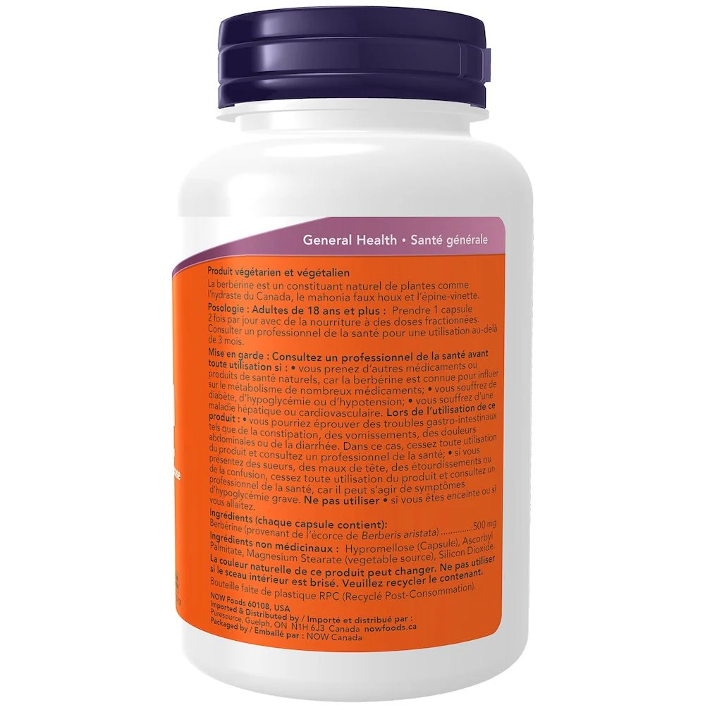 Now Berberine HCL 500mg 90 Veg Capsules - Image 3