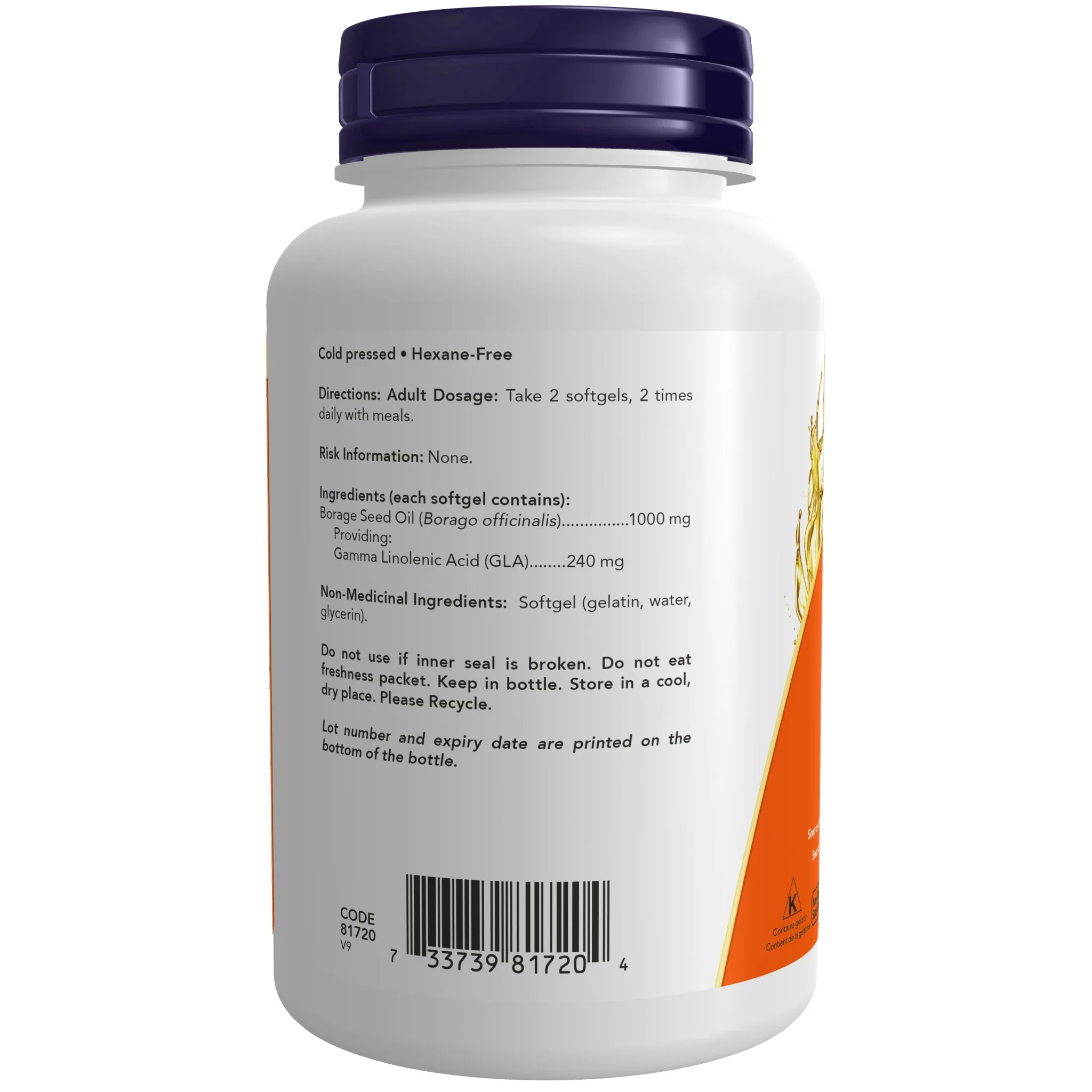 Now Borage Oil 1,000mg 120 Softgels - Image 3
