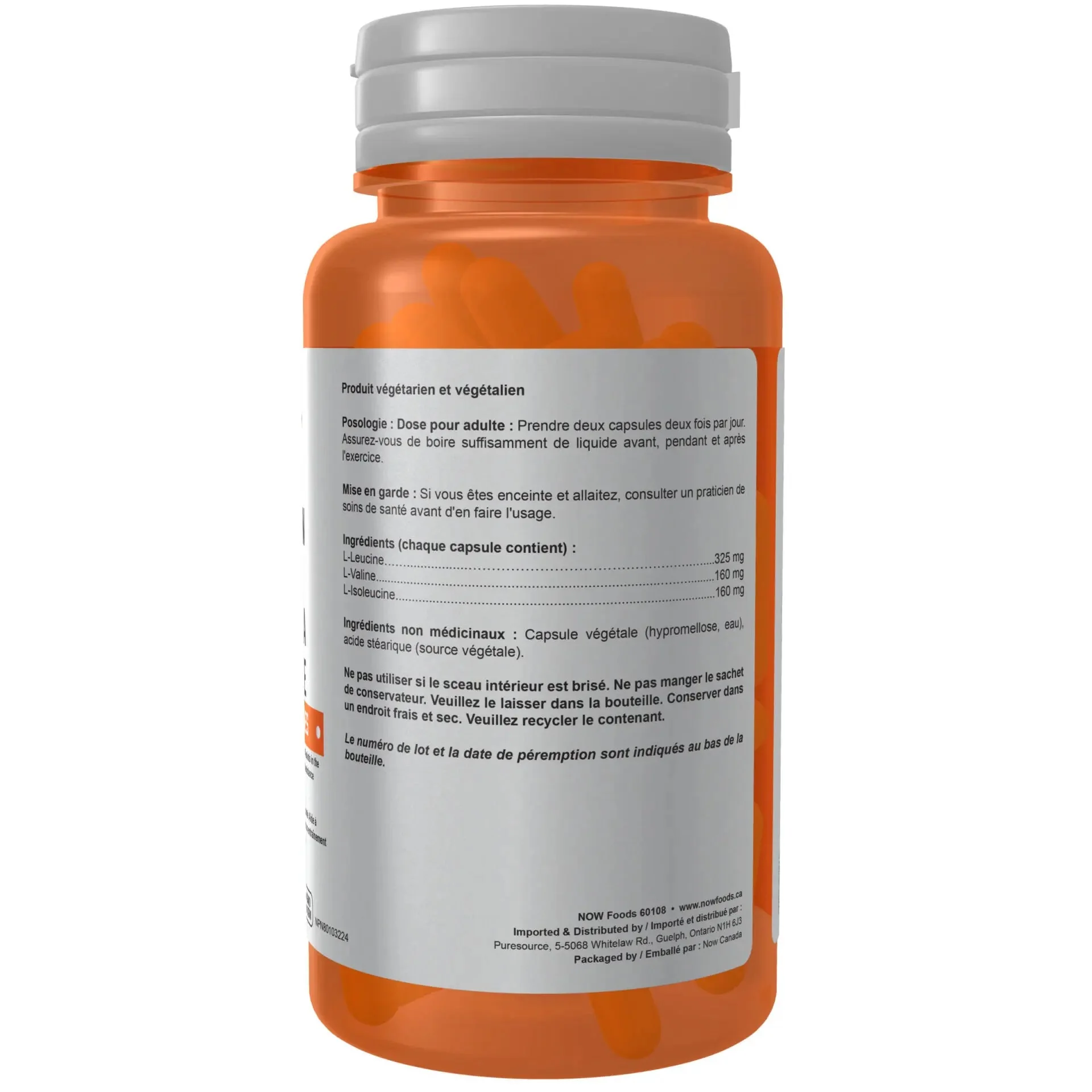 Now Branched Chain Amino Acids 60 Capsules - Image 2