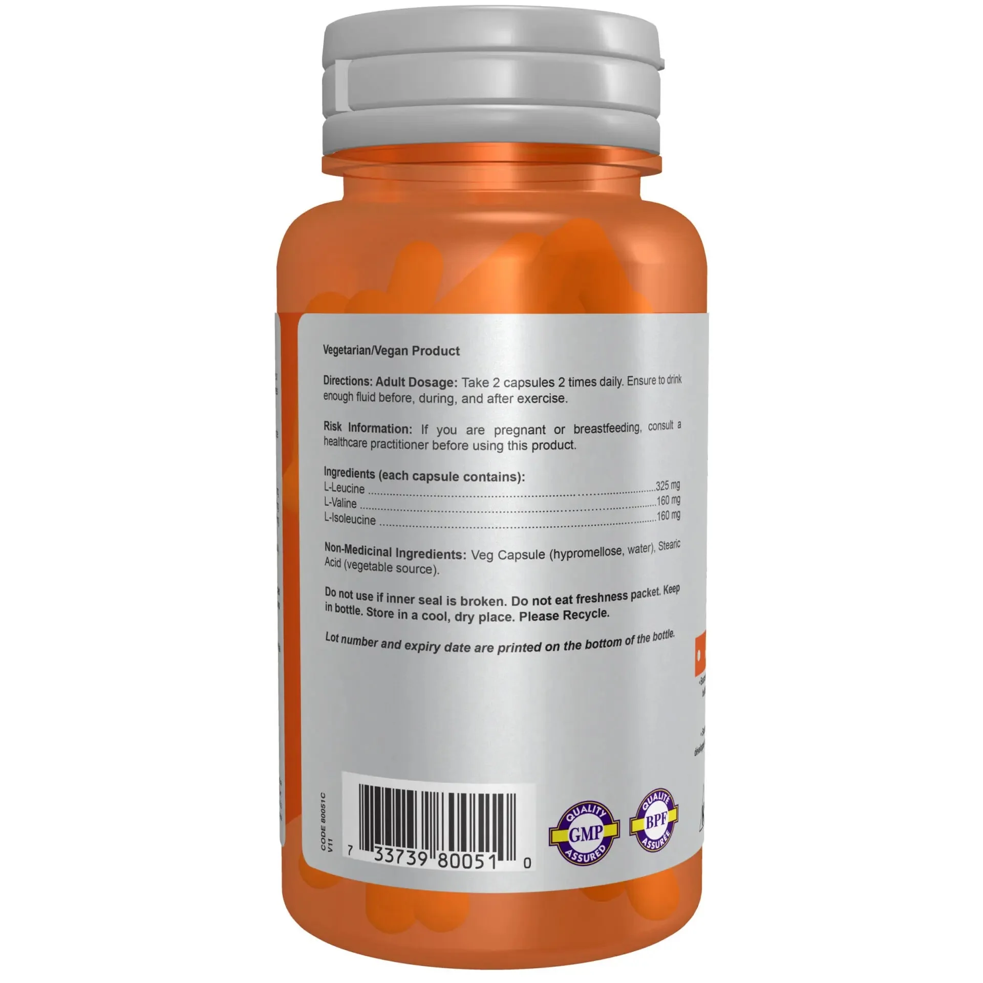 Now Branched Chain Amino Acids 60 Capsules - Image 3