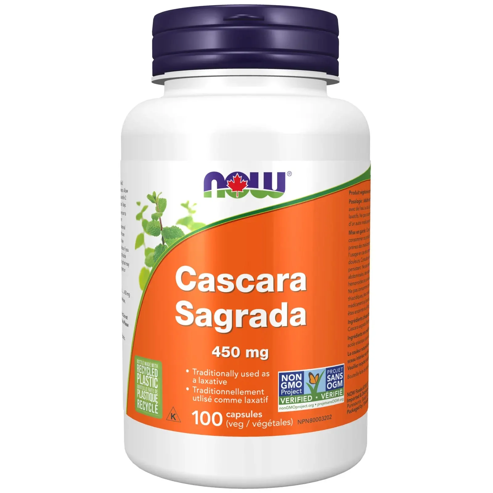 Now Cascara Sagrada 450mg 100 Capsules