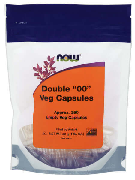Now Empty 250 Veg Capsules, Size 00