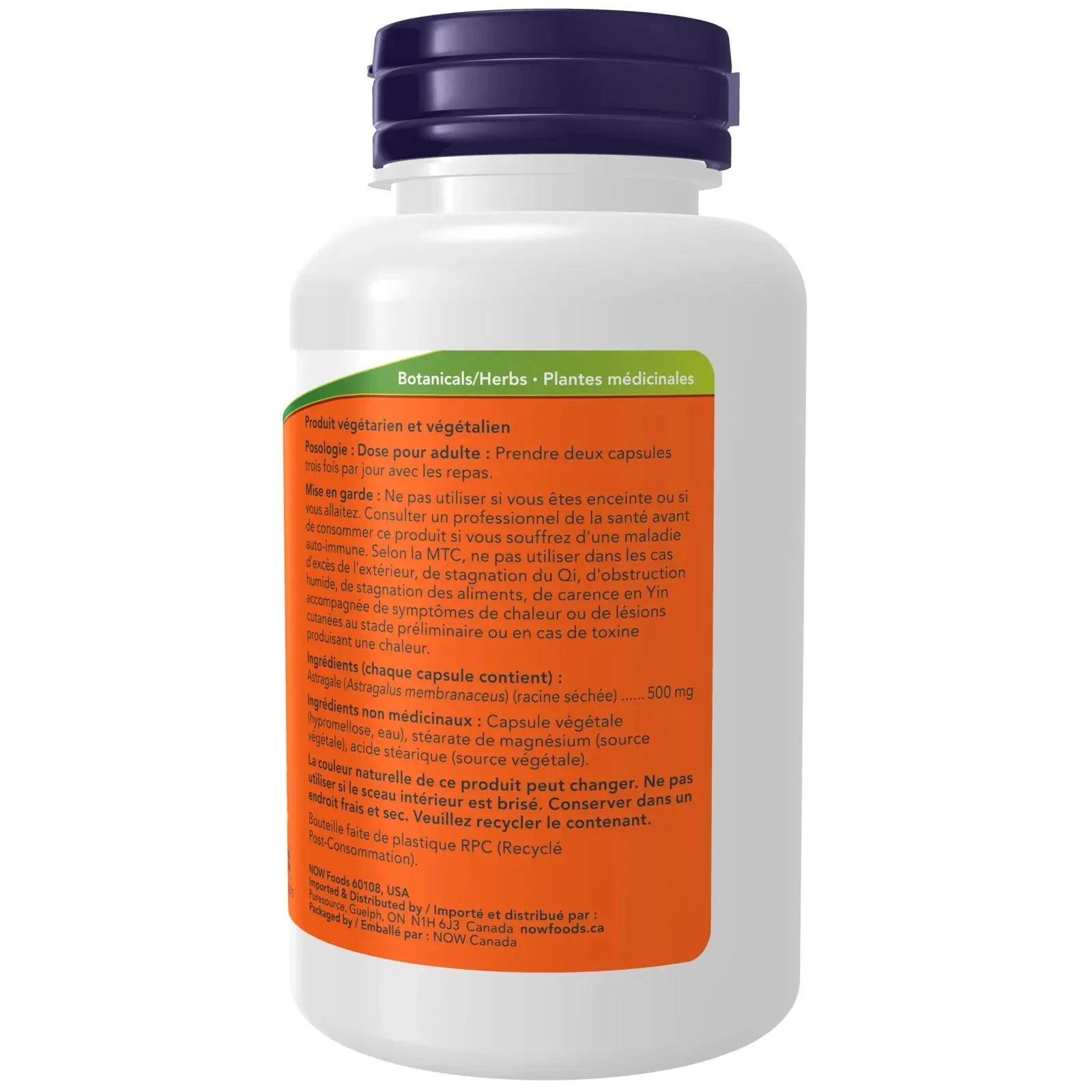 Now Astragalus 500mg 100 Veg Capsules - Image 3