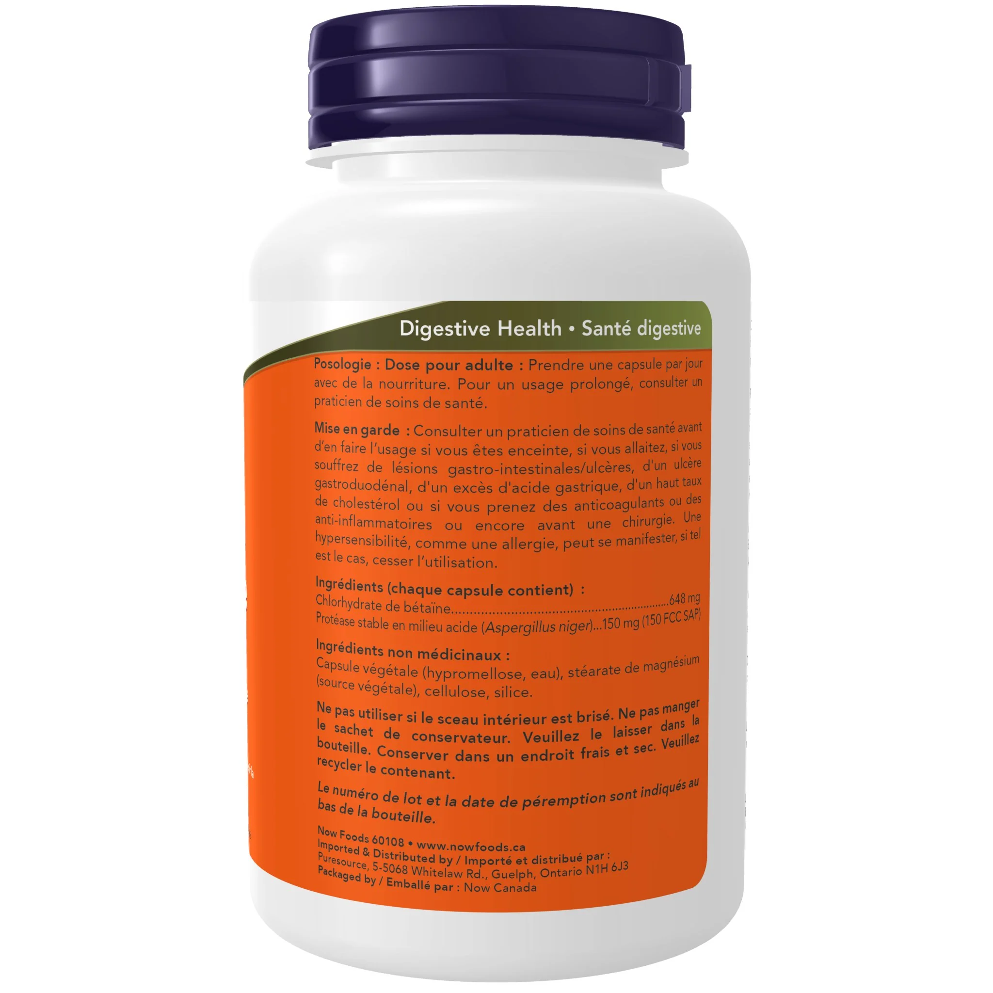 Now Betaine HCl 120 Veg Capsules - Image 3