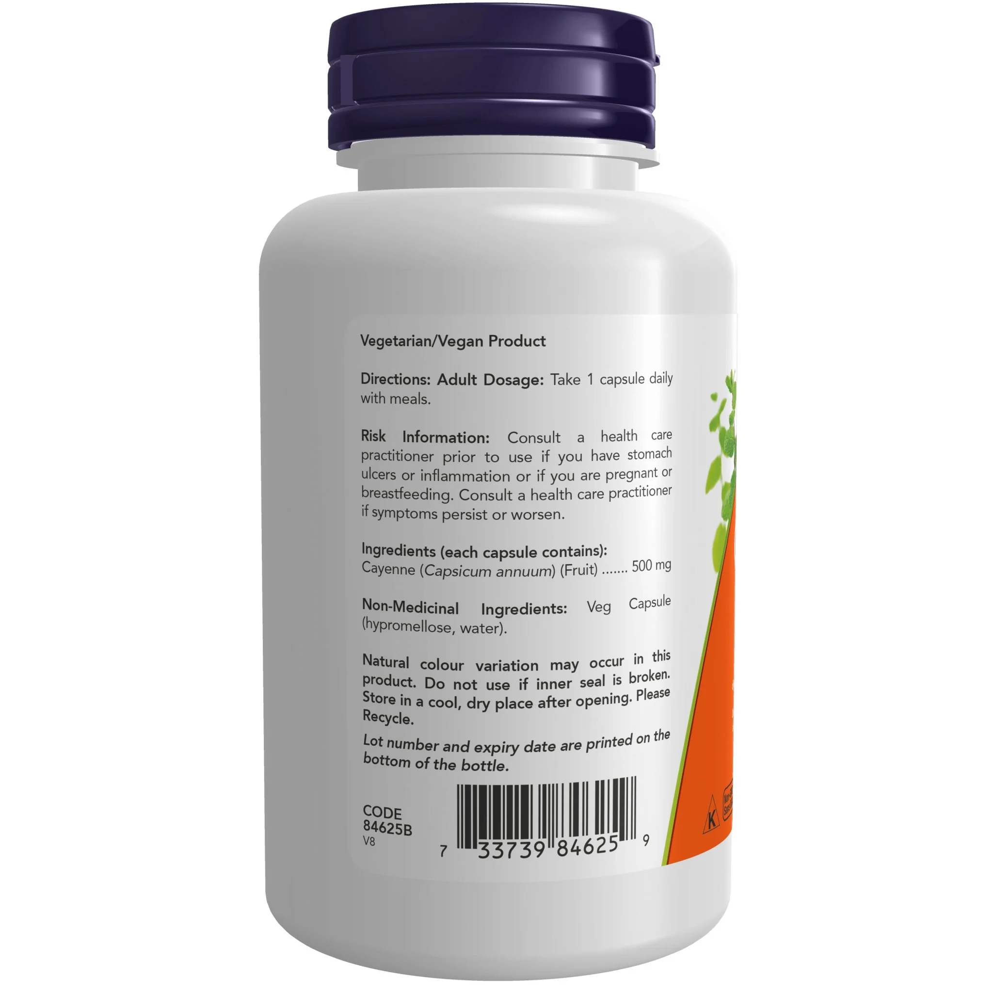 Now Cayenne 40,000 HU 500mg 100 Veg Capsules - Image 2