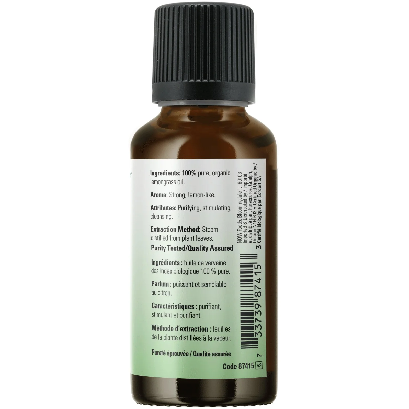Now Lemongrass Oil, Organic 30mL - Image 2