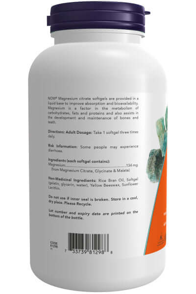 Now Magnesium Citrate 180 Softgels - Image 3