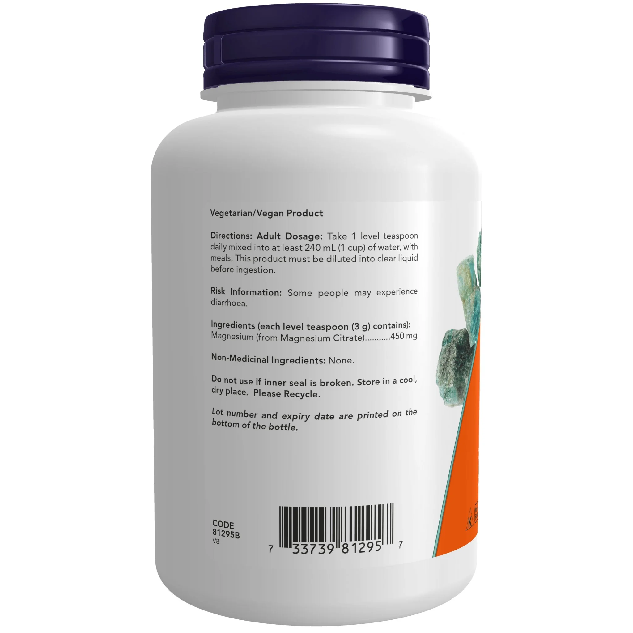Now Magnesium Citrate Powder 227 Grams - Image 2