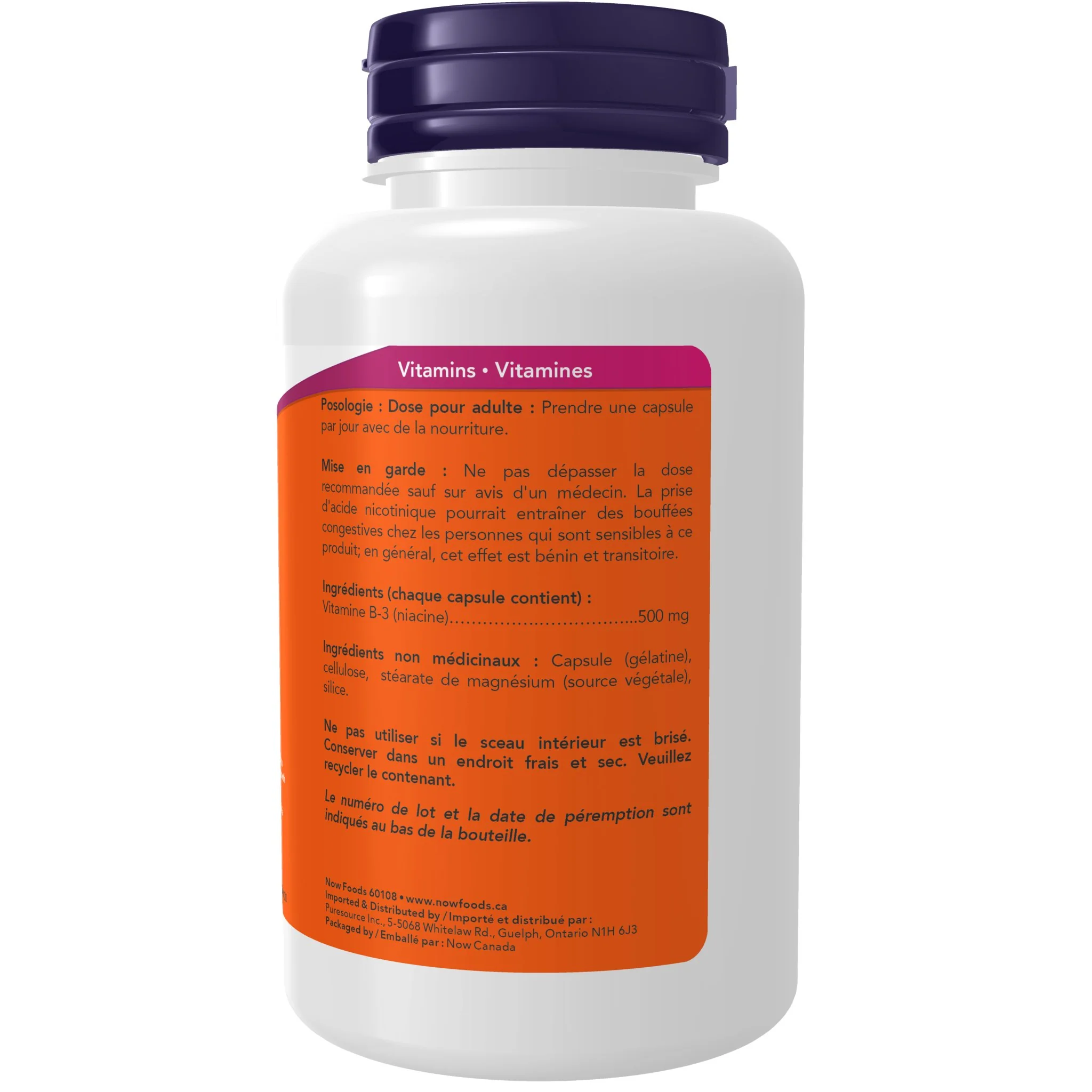 Now Niacin 500mg 100 Capsules - Image 3