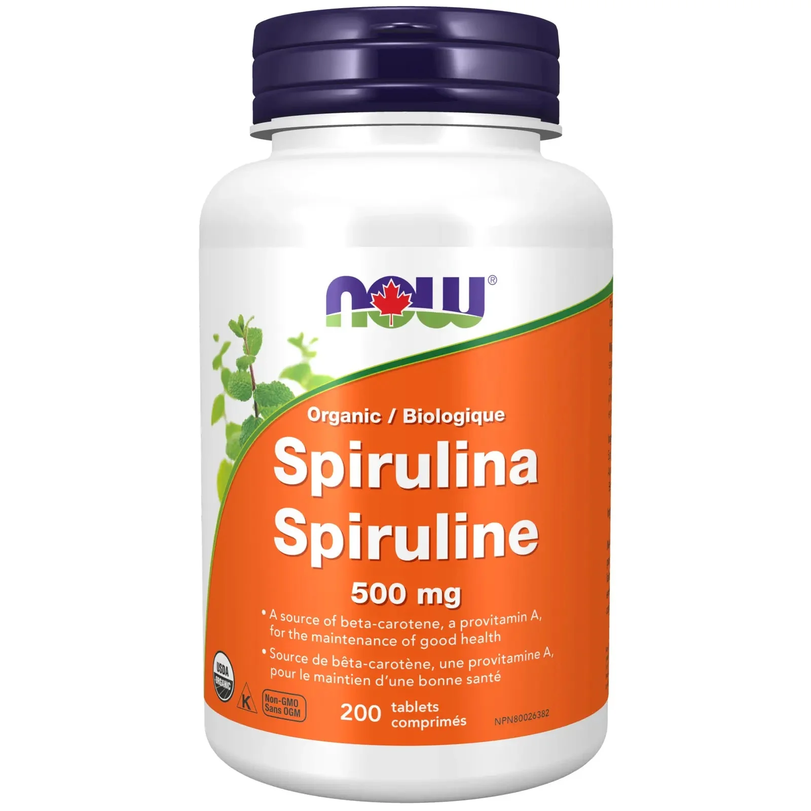 Now Organic Spirulina 500mg Tablets