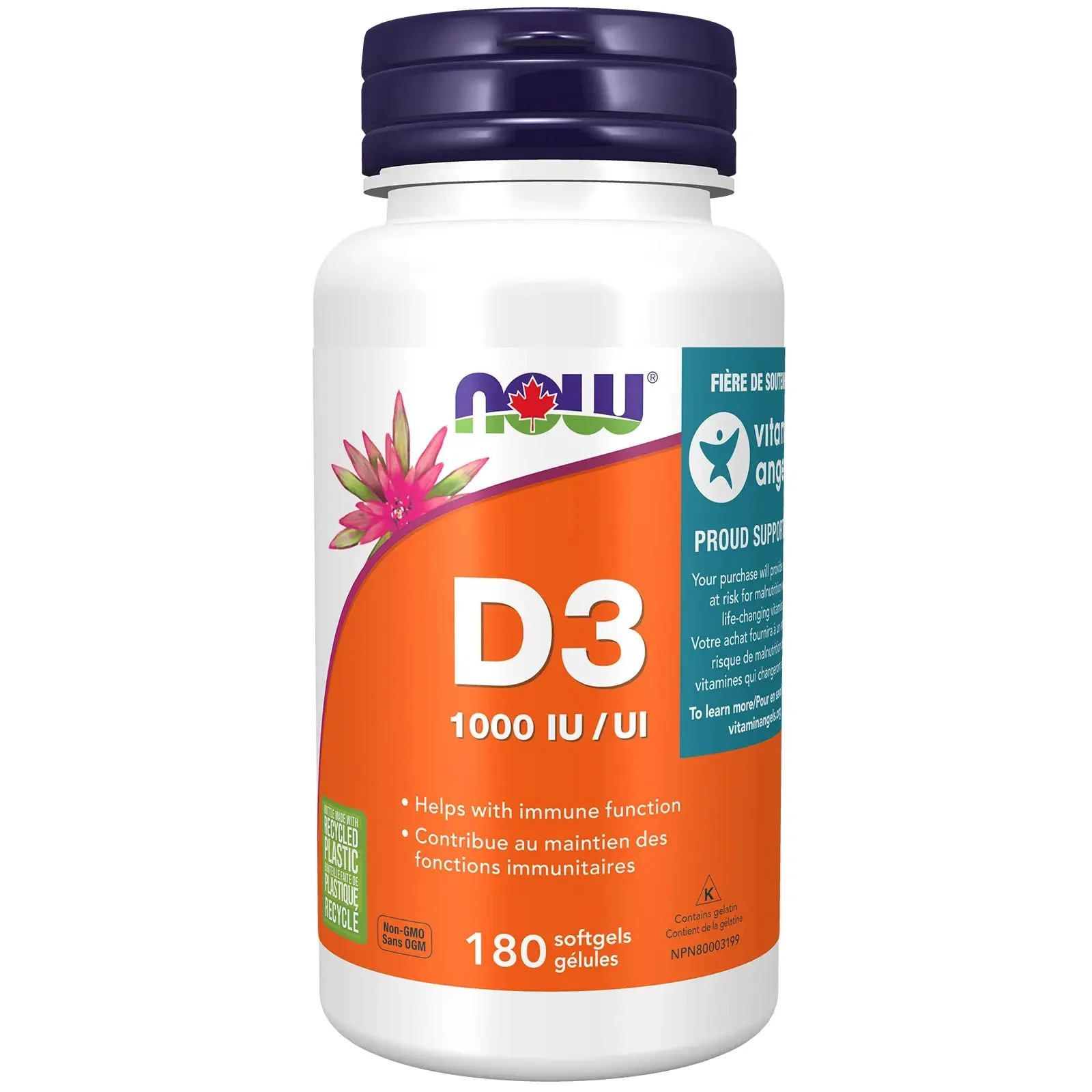 Now Vitamin D3 1,000 IU Softgels