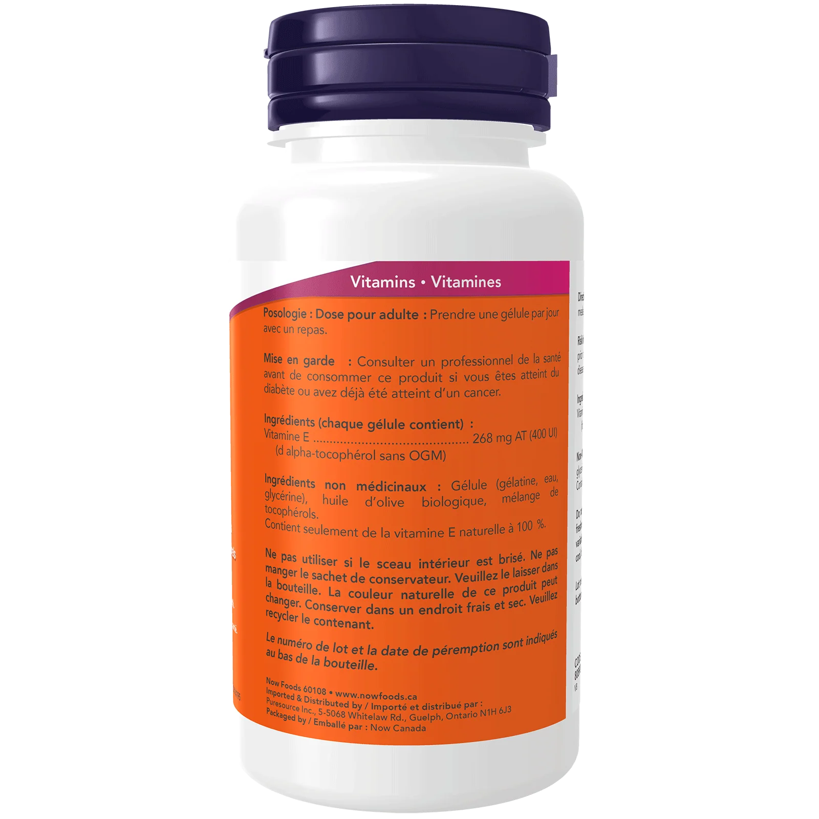 Now E-400 IU 100% Natural Mixed Tocopherols 100 Softgels - Image 3