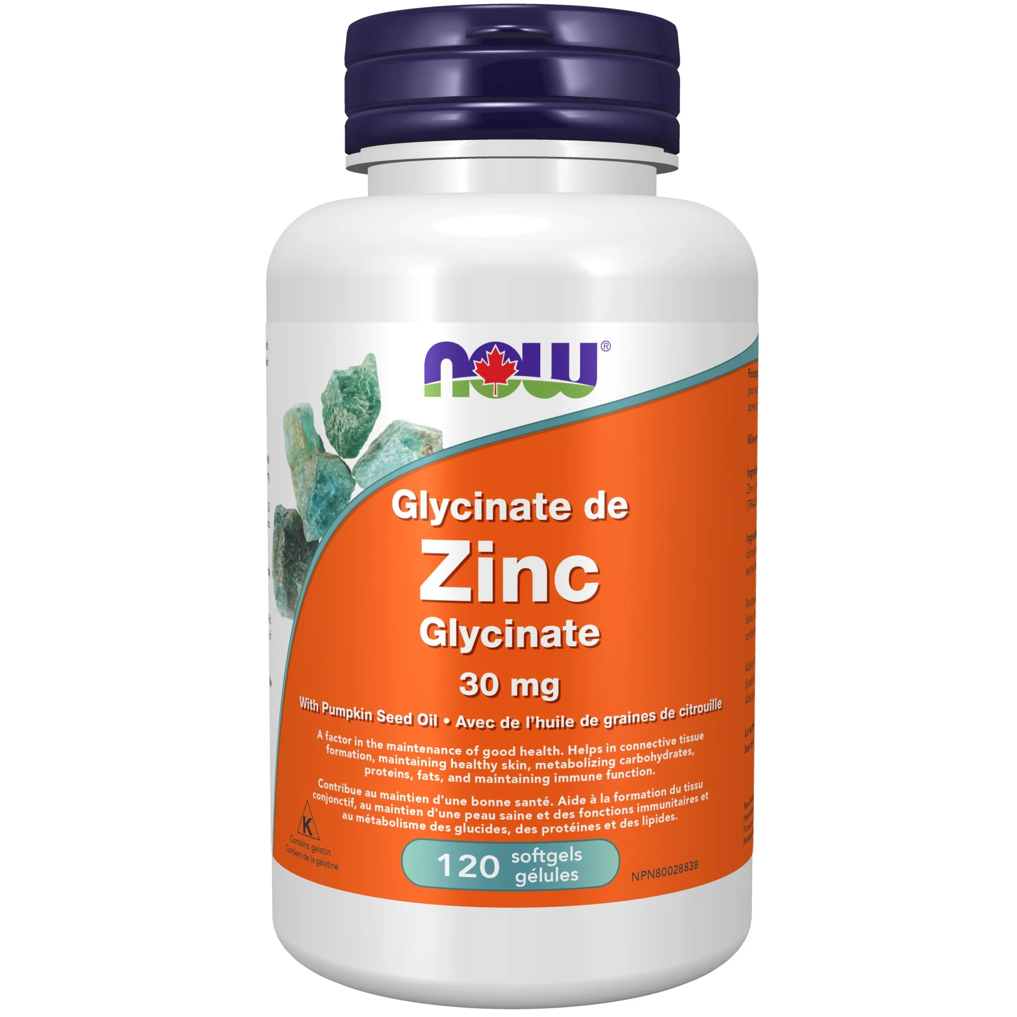 Now Zinc Glycinate 30mg 120 Softgels