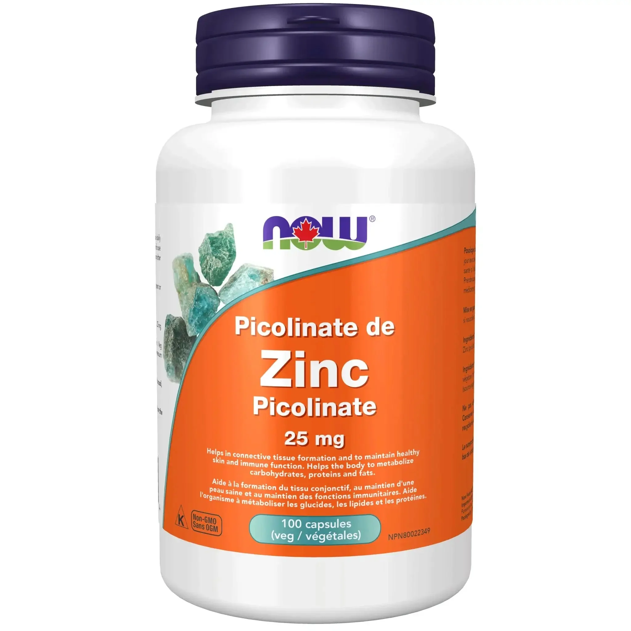 Now Zinc Picolinate 25 mg 100 Veg Capsules