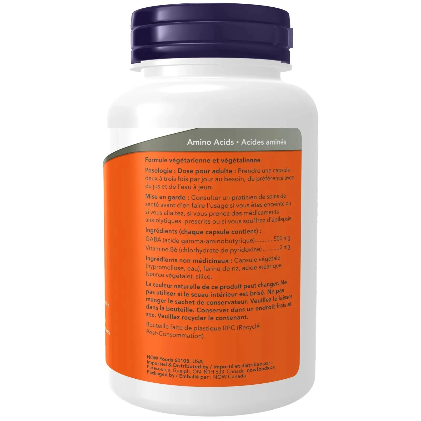Now GABA 500mg + B6 100 Veg Capsules - Image 3