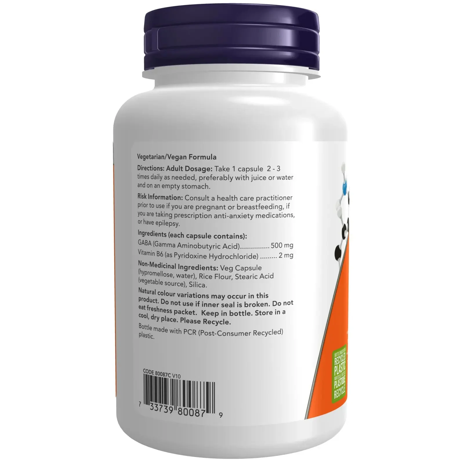 Now GABA 500mg + B6 200 Veg Capsules - Image 2