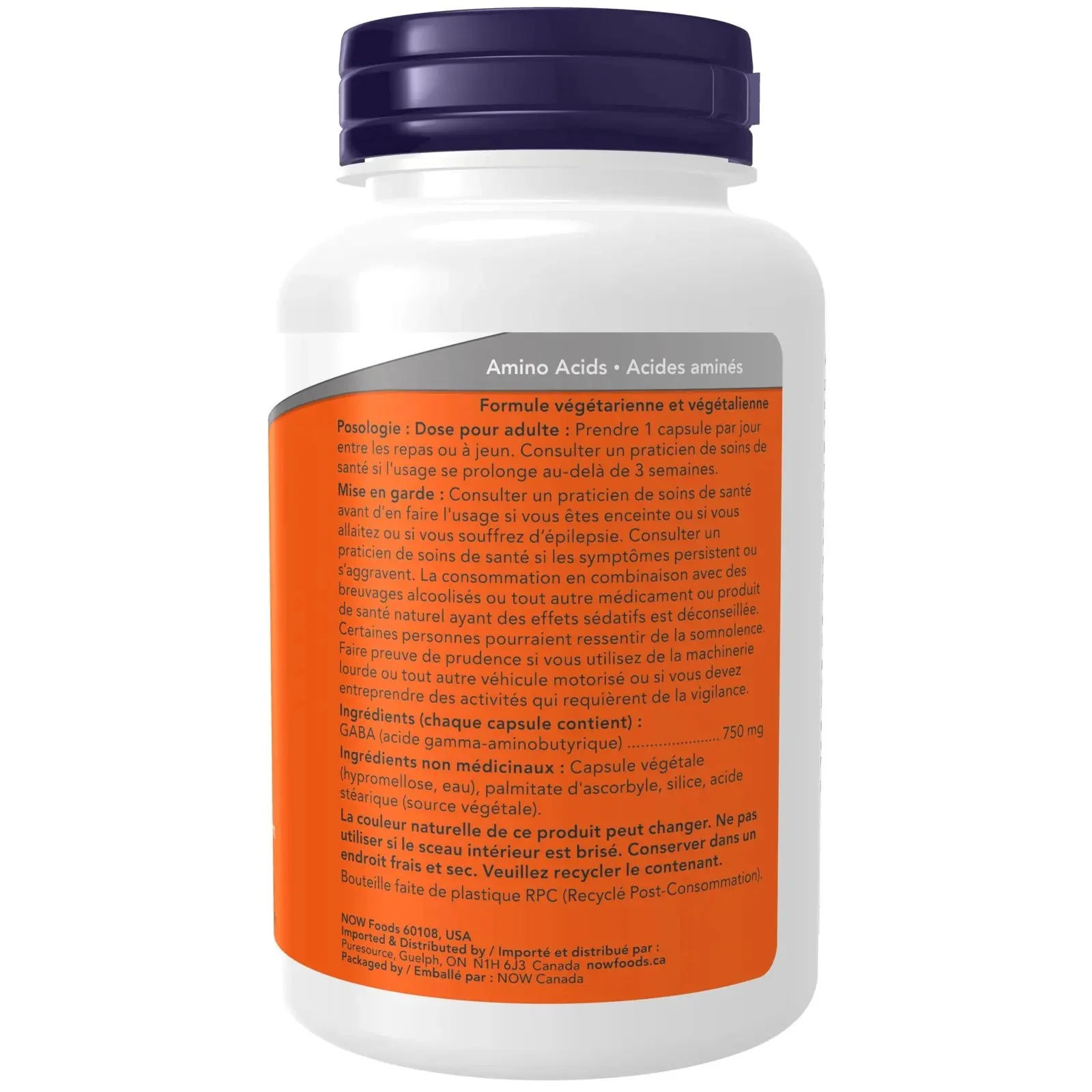 Now GABA 750mg Extra Strength 100 Veg Capsules - Image 3